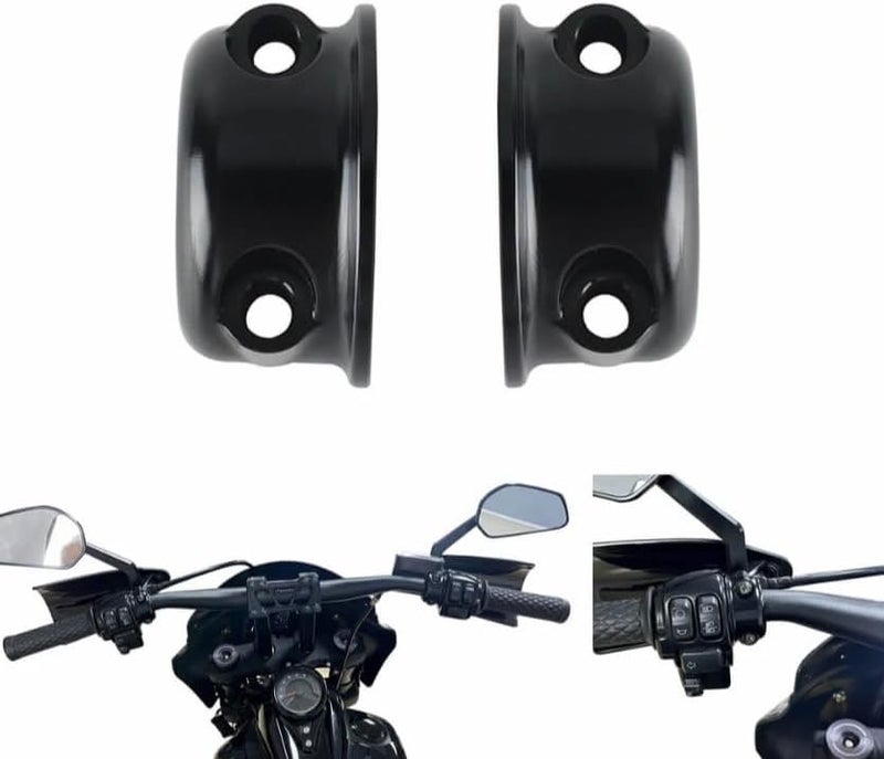 FVMOTO CNC Brake Clutch Perch Clamps Half Clamp Compatible with Harley Sportster, Softail, Dyna, Touring, Road Glide, Street Glide (Black) - Image 1